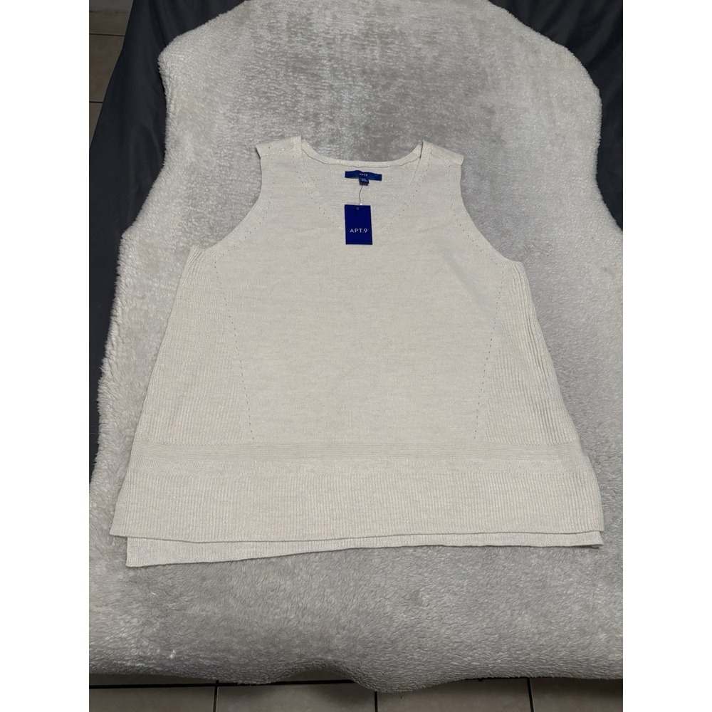 New Apt 9 V Neck Womens Neutral Sweater Vest Tank Size XXL NWT